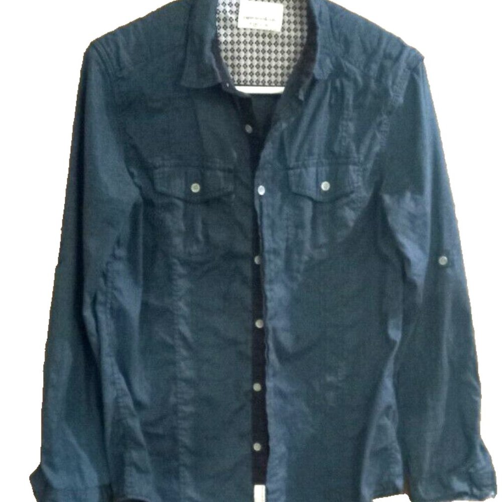 Paper Denim & Cloth Boys Shirt size medium blue long sleeve